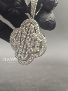 Pendentif personnalisé avec initiale, grand format, style rappeur, plaqué or, serti de pierres, pour homme, avec nom/lettre/logo personnalisé - Product Image 6