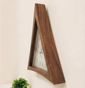Triangle Wooden Quartz Wall <b>Clock</b> Analog <b>Silent</b> Design for Living Room Home Office Decoration - Product Image 6