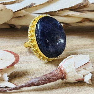 Trendy Wholesale Brass <b>Ring</b> Blue Sun Stone <b>Gold</b> Plated <b>Ring</b> Ethnic Tribal Statement <b>Ring</b> <b>Cocktail</b> Wholesale <b>Ring</b> For Women - Product Image 1