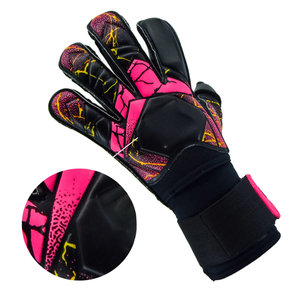 Professional Football Goalkeeper Gloves With Pink And Black Design Full Finger Protection Hook And Loop Closure for Child - Product Image 4