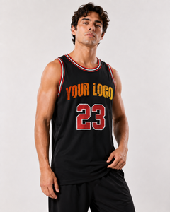 Custom Men's Basketball Jersey&Nicker Sleeveless Top With Name&Number And Logo Front Print Breathable <b>Polyester</b> Sportswear - Product Image 4