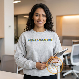 Sigma Gamma Rho <b>Women's</b> Winter <b>Black</b> Cotton <b>Fleece</b> Crew Neck Sweatshirt Full Sleeve Solid Front Logo Embroidery Eco-Friendly - Product Image 3