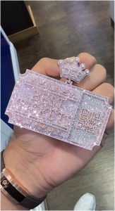 Colgante de Moissanita Personalizado de Moda S925 Oro 10K con Incrustaciones de Diamantes D VVS Estilo Hiphop, Pasa Prueba de Diamante, Joyería de Moissanita - Product Image 3