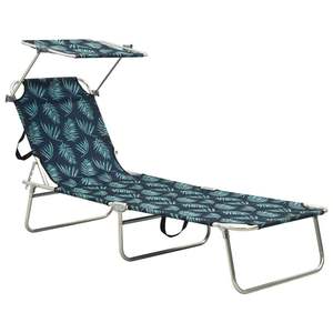 Chaise longue en aluminium thermolaqué à motif feuilles standard - Product Image 1