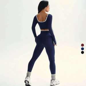 Conjunto Deportivo 2026, Top y Pantalones de Yoga, Transpirable, Manga Larga, Cintura Alta, Levanta Glúteos, Conjunto Deportivo de 2 Piezas para Mujer - Product Image 5