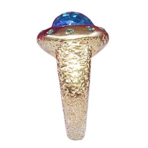 Gemvanity SR1486 – Bague de fiançailles/mariage classique de luxe en argent plaqué or avec topaze, style bouddhiste tibétain, pour femme/unisexe - Product Image 4