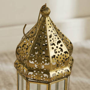 Moroccan Style Wholesale Moroccan <b>Gold</b> Metal Candle Holder <b>Lantern</b> for Ramadan Tabletop and Floor Decorations - Product Image 3