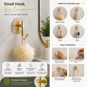 Factory Wholesale Custom Plastic Eco-Friendly Wall Mounted <b>Coat</b> Hook Luxury Gold Silver Self Adhesive Nail Free Single Hanging - Product Image 5