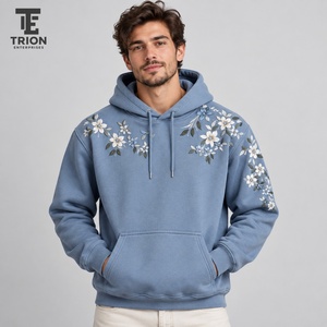 <b>Trendy</b> men embroidered <b>hoodie</b> brings warmth comfort and attractive embroidery making it ideal for casual days outdoor activities - Product Image 1