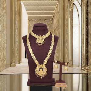 ขายส่งชุดสร้อยคอคอมโบ14K 18K 24K ชุดเครื่องประดับยาวสำหรับเทศกาลคอมโบเครื่องประดับทองบรรจุทอง Oro joyeria - Product Image 4