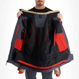 Veste de ski unisexe imperméable 10 000 mm à capuche, tissu polyester/nylon 220 g, isolation synthétique en coton PP, fermeture éclair, noir - Product Image 4