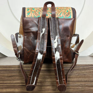 Nouveau best-seller Sac à dos de voyage en cuir usiné à la main de grande capacité Sac à dos durable à la mode - Product Image 5