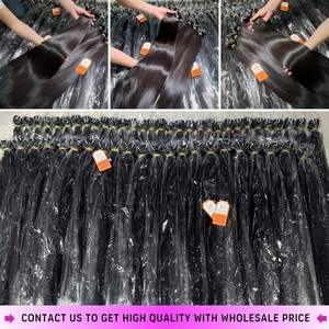 Meilleure Qualité Super Double Dessiné Os Droite Cuticule Alignée Naturel Noir Cru Vietnamien Extensions de Cheveux Humains Remy Trame - Product Image 4