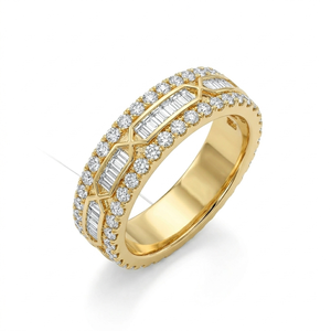 Anillo de Lujo de Oro Sólido de 14K con Diamantes Naturales Clásicos, Anillo Personalizado con Engaste de Garras, para Fiesta, Boda, Compromiso, Aniversario, Regalo Unisex - Product Image 1