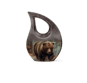 Urna Conmemorativa de Cenizas Humanas de Metal Dorado Personalizada al por Mayor, Mini Urna de Recuerdo para Cenizas, Diseño Funerario Moderno de Aluminio - Product Image 2