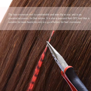 Pince ergonomique rouge et noire avec poignée caoutchoutée pour l'élimination des extensions capillaires, ouvre-micro-anneaux multi-trous, outil de démolition de liens - Product Image 6