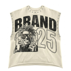 SHY SPORTS Custom Acid Wash <b>Distressed</b> Rhinestone Tank <b>Top</b> New Trendy Vintage Look DTG Graphic Print Sleeveless T Shirt Unisex - Product Image 1