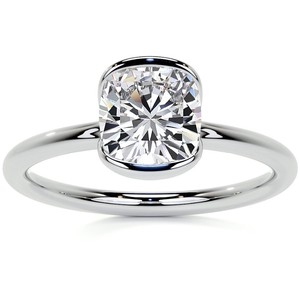 Bague en Moissanite en Argent Sterling 925 Plaqué Or 18K, Coupe Coussin, Luxe, pour Fiançailles, Mariage, Anniversaire, Cadeau, Promesse, Solitaire - Product Image 1