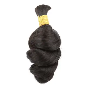 Extensiones de Cabello Humano Virgen Brasileño Rizado 10A para Trenzas, 100g, Ondulado Profundo, Sin Trama, Venta al por Mayor - Product Image 1