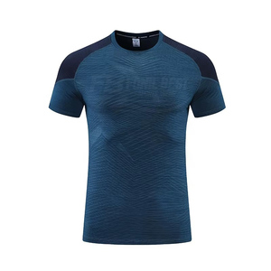 T-shirt décontracté pour homme, haute qualité, séchage rapide, tissu respirant et léger, logo frontal, finition délavée, couleur unie, style streetwear - Product Image 2