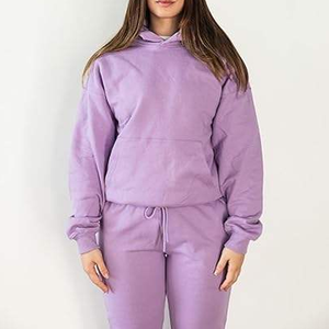 ชุดวอร์มผู้หญิงแบบมีฮู้ดสำหรับฤดูหนาว ผ้าฝ้ายผสมโพลีเอสเตอร์ แห้งเร็ว ระบายอากาศได้ดี ผ้าฟลีซ ดีไซน์ 2 in 1 ลายพิมพ์และลายเรียบ - Product Image 4