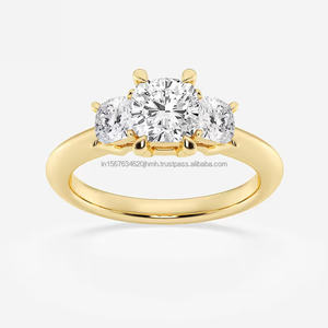 Femmes élégant Vintage 14k or 18k fiançailles/bague de mariage coussin laboratoire créé IGI/GIA laboratoire cultivé diamant parfait bijoux de fête - Product Image 2