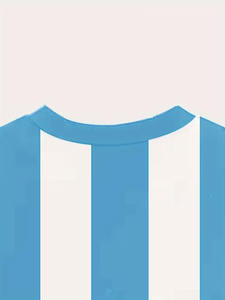 T-shirt décontracté d'été à manches courtes et col rond pour homme - Haut rayé bleu pour l'extérieur, T-shirt de supporter Argentila, vente en gros - Product Image 5