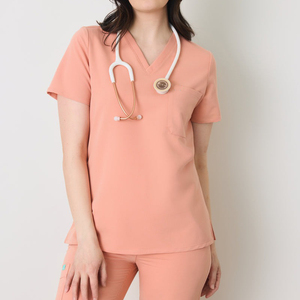 Ensemble de Blouses Médicales de Haute Qualité en Polyester Spandex pour Femmes, Uniforme d'Infirmière, Tenue de Travail Médicale, Vente en Gros OEM - Product Image 3
