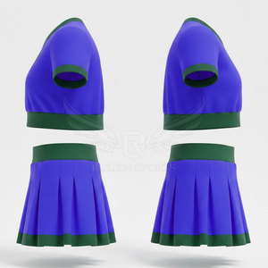 Uniforme Deportivo de Color Sólido, Transpirable, de Poliéster, para Animadoras, de Secado Rápido, Colores y Logotipo Personalizables, en Venta - Product Image 3