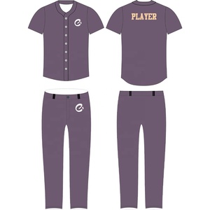 Venta al por mayor OEM y ODM de moda de los hombres abotonado uniforme de béisbol personalizado sublimación de manga corta Jersey ropa deportiva para adultos - Product Image 4