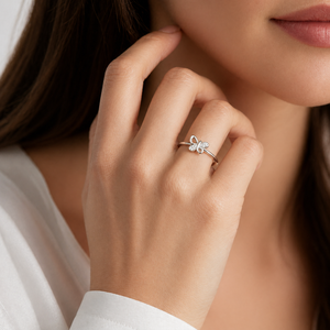 Anillo de Plata de Ley 925 con Nudo de Mariposa para Mujer, con Circonita Cúbica, Minimalista, Elegante, Acabado Pulido, para Uso Diario, Boda - Product Image 5
