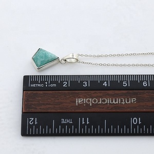 Collier pendentif en argent sterling 925 avec amazonite naturelle, pendentif géométrique en forme de larme, bijoux faits à la main, cadeau pour femmes - Product Image 6