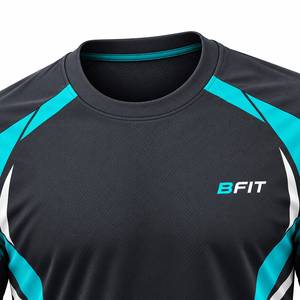 T-shirt à manches courtes vert pour homme avec rayures diagonales, coupe classique, col rond, tricoté en polyester, style décontracté et sportif - Product Image 5
