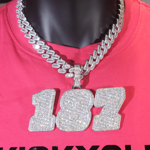 Iced Out Jewelry Custom Hip Hop A-Z Letter Moissanite <b>Pendants</b> 925 Sterling <b>Silver</b> Claw Setting <b>Initial</b> <b>Pendant</b> Men Gift - Product Image 4