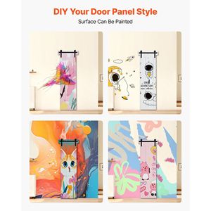 Puerta Plegable de 24 x 84 Pulgadas, Puerta Corredera de MDF para Armario, con Kit de Herrajes, Diseño de Marco en H que Ahorra Espacio, Fácil de Montar - Product Image 6