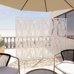 Free Standing W3.8Ft X H6Ft Metal Indoor/Outdoor Decorative <b>Privacy</b> Screen for Patio <b>Balcony</b> Indoor Dividers - Product Image 6
