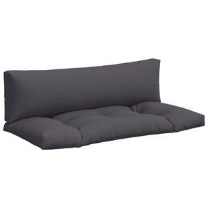 Lot de 2 coussins d'extérieur 100 % polyester anthracite, coussin de palette pour usage extérieur - Product Image 2