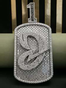 Colgante Hip Hop de Moissanita con Número Personalizado, Chapado en Plata 925, con Letras y Nombre Personalizado, Pasa la Prueba del Diamante, Colgante Bust Down - Product Image 6