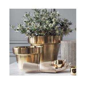 Macetero Metálico Dorado Ecológico de Diseño para Uso en Interiores/Exteriores con Estructura Resistente y Elegante para el Hogar y el Jardín - Product Image 3