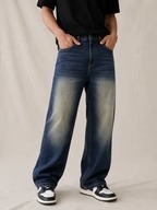 Jeans Cargo de Mezclilla para Hombre, Corte Holgado, Pierna Ancha, Ecológicos, Cintura Media, Desgastados, de Algodón, Primavera/Verano - Product Image 2