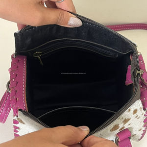 Bolsos de Cuero Vacuno Auténtico Estilo Vintage Western, Bolsos de Viaje Unisex Hechos a Mano Multiusos, Cuero con Pelo, Perfectos para Mujeres - Product Image 6