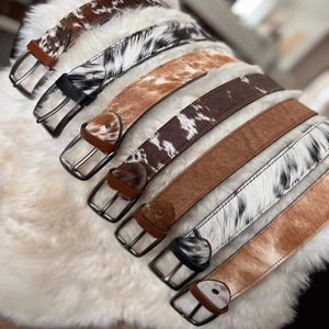 Ceintures en cuir de vachette faites à la main, nouveau design, avec boucle en acier, personnalisables pour hommes, femmes et enfants – Vente en gros - Product Image 3