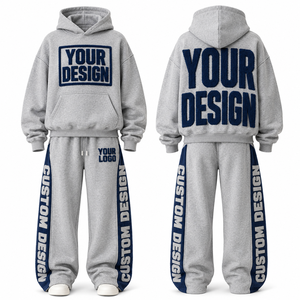 Conjunto de Sudadera con Capucha y Pantalones Deportivos con Logotipo Personalizado, Estampado Puff, Etiqueta Privada OEM, Cintura Elástica con Cordón, Forro Polar Térmico - Product Image 5