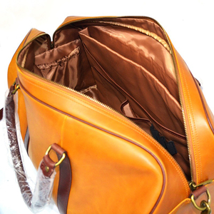 Bolsa de Viaje de Fin de Semana de Cuero de Lujo, Bolsa de Equipaje Multifuncional de Cuero Genuino en Venta con la Mejor Calidad OEM - Product Image 5