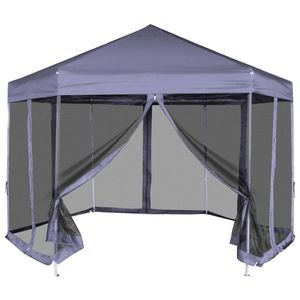 Gazebo Esagonale Blu Scuro con 6 Pareti Laterali 11,8 x 10,2 - Pergola o Padiglione - Product Image 1