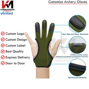 Guantes de Tiro con Arco de Cuero Duradero, Ligeros, Transpirables y Cómodos para Arco, Flecha y Entrenamiento - Product Image 2