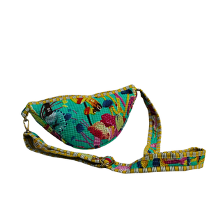 Sac à bandoulière imprimé bloc vibrant sous la mer-Sac à bandoulière en coton fait main - Product Image 2