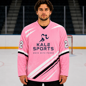 เสื้อฮอกกี้น้ำแข็ง Kale Sports แบบยูนิเซ็กซ์ คอวี แขนยาว ผ้าโพลีเอสเตอร์ 100% ระบายอากาศได้ดี ทรงปกติ สำหรับผู้ใหญ่ ลายพิมพ์ด้านหน้า - Product Image 2