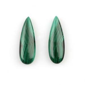 Cuentas de Malaquita Verde Natural de Primera Calidad, Forma de Pera, 10x30mm, Altamente Pulimentadas, Calibradas, Sueltas, para Fabricación de Aretes - Product Image 1