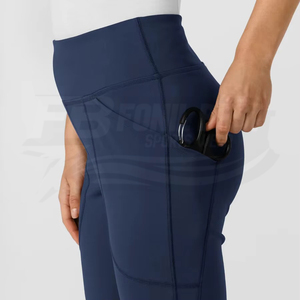 Sudadera con capucha azul marino para mujer con bolsillo con cremallera para teléfono y tarjetas, ligera, de poliéster tejido. - Product Image 6